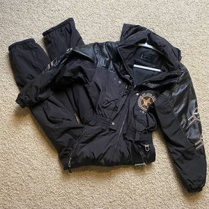 Women’s Bogner Ski Suit Snow Suit Black Leather New Mexico size 10